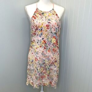 Entro Eyelet Floral Colorful Dress size: Large